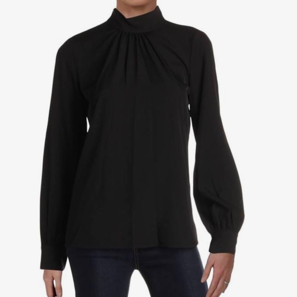 Calvin Klein Womens Mock Neck Pullover Blouse